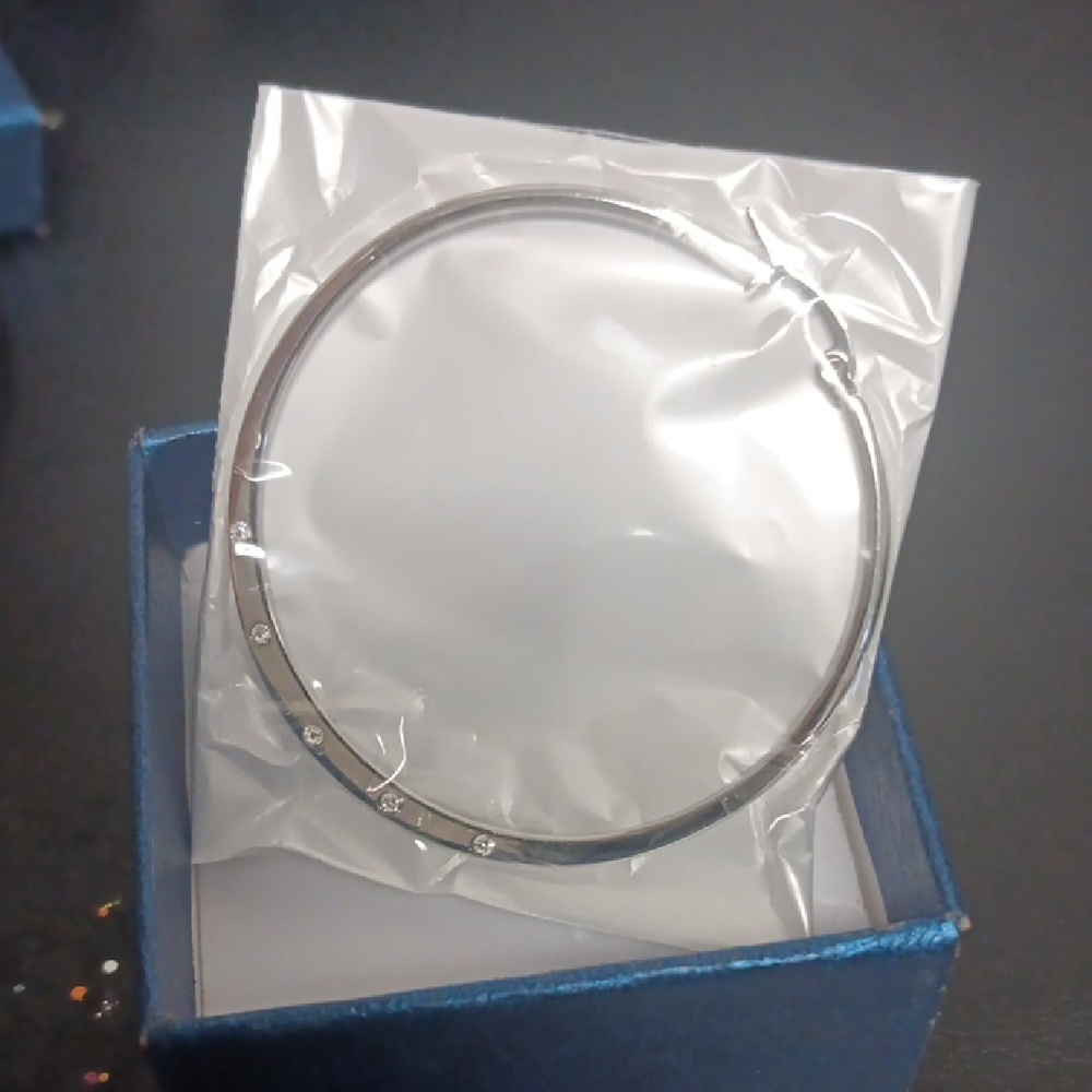 Elegant Silver Hoop Earrings with Rhinestones